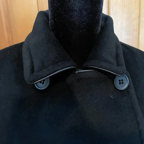 Jones New York Collection Classic Pea Coat EUC Sz 12 Black - Picture 6 of 12